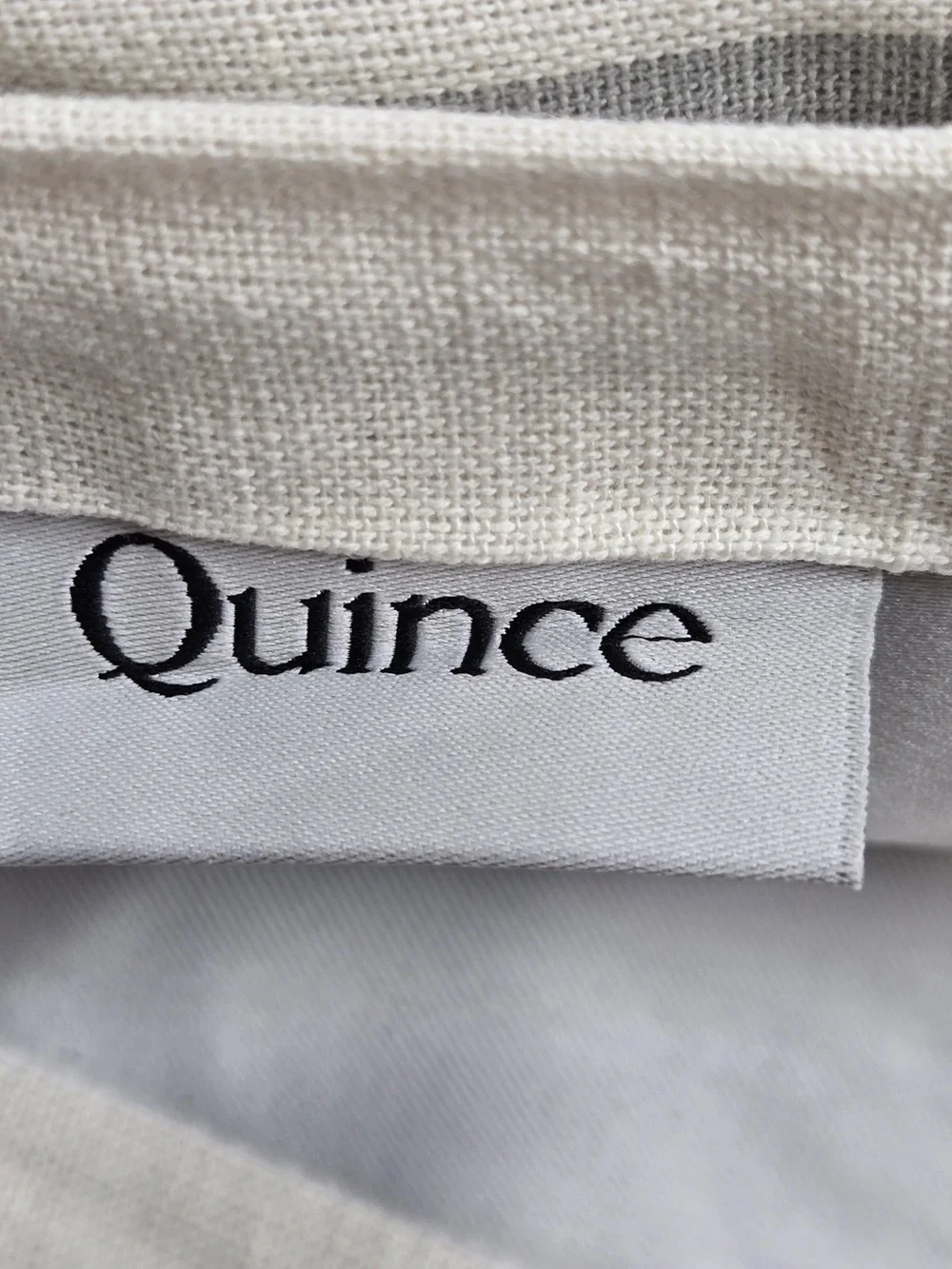NWT QUINCE Set 2 48x84 Coastal Stripe Linen Cotton True Blackout Curtains 9199